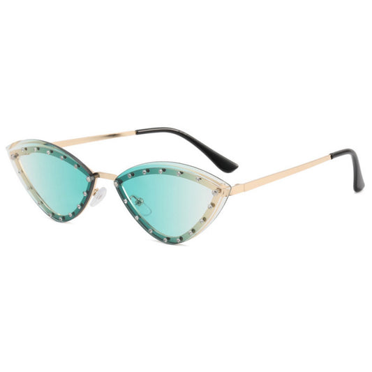 New cateye bling rimless sunglasses