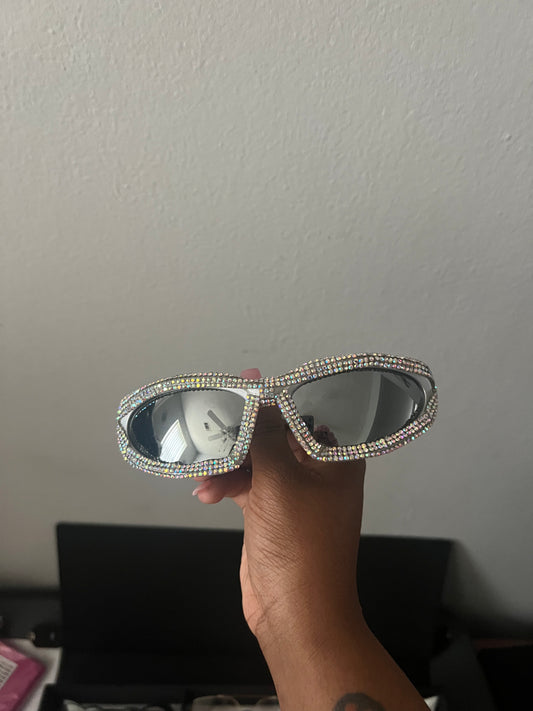 Alien Superstar Sporty bling sunglasses-silver