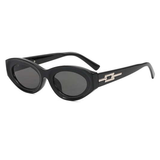 Womens retro small oval shaped sunglasses