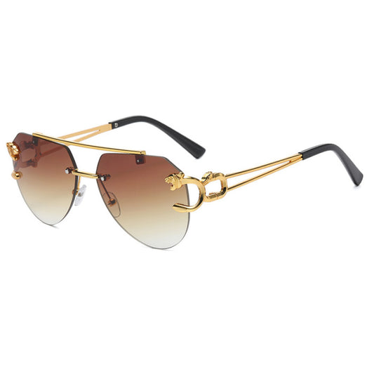 Men’s pilot style luxury aviator rimless sunglasses