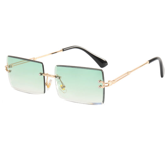Unisex Square Rimless sunglasses -green