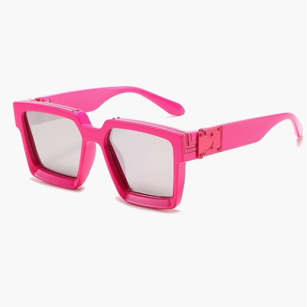 Hot pink trendy fashion boxed sunglasses