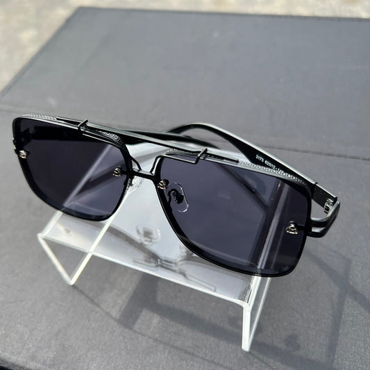 Mens wide frame sunglasses- black tint
