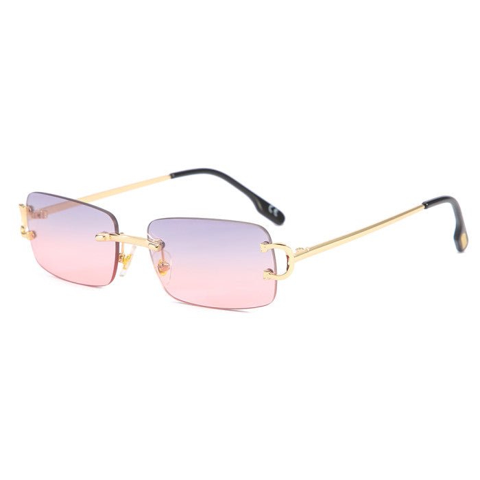 Luxury rimless sunglasses - pink/purple