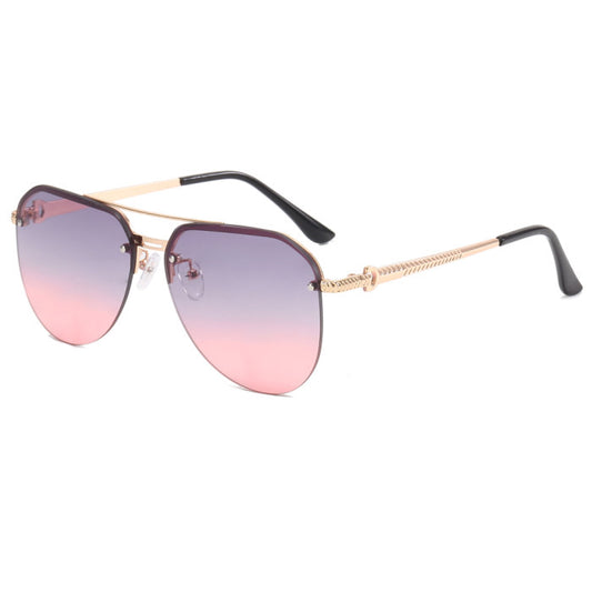 Womens two toned pilot aviator sunglasses- pink/purple