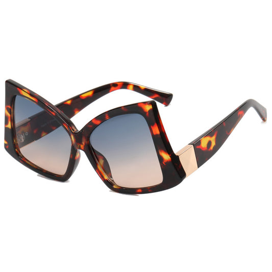 Womens Unique Square Oversized sunglaasses- animal print