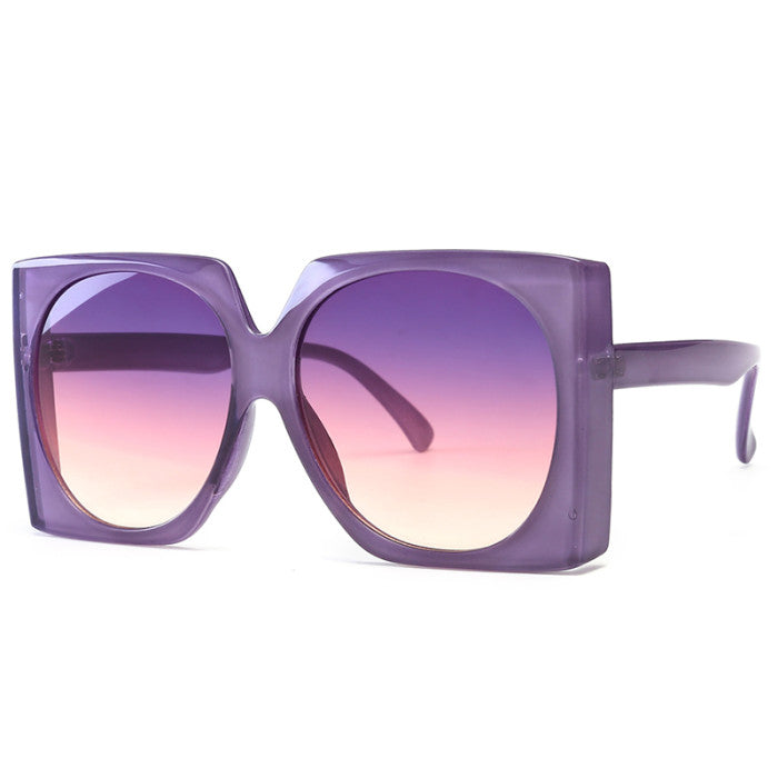 Bossy Square Oversized Sunglasses- Purple