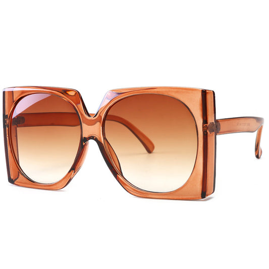 Bossy Square Oversized Sunglasses- Tea