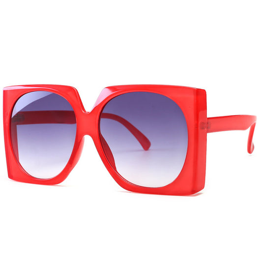 Bossy Square Oversized Sunglasses- Red