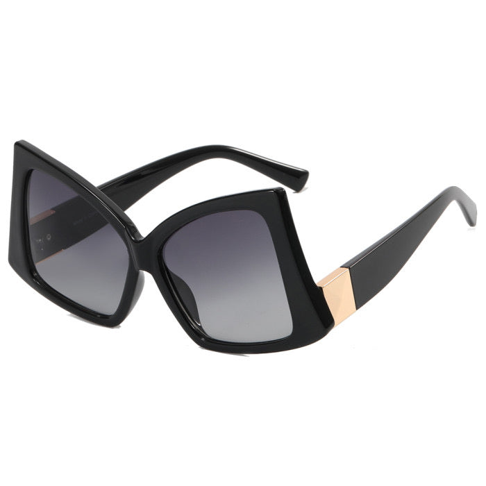 Womens Unique Square Oversized sunglasses-black