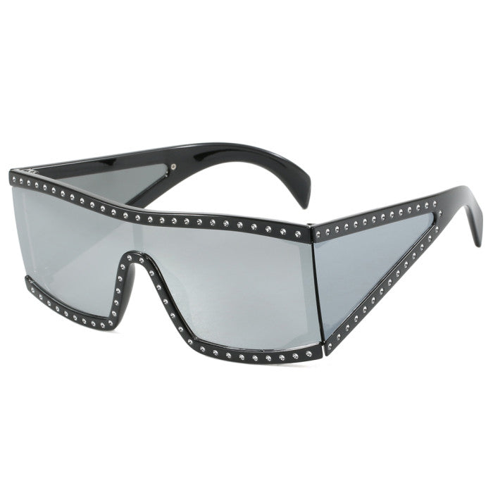 Glitter Girl Oversized Sunglasses -silver