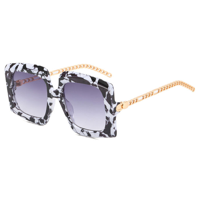 Petty girl sunglasses - white/black pattern print