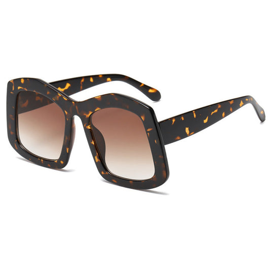 Women's irregular Oversized Sunglasses- animal print