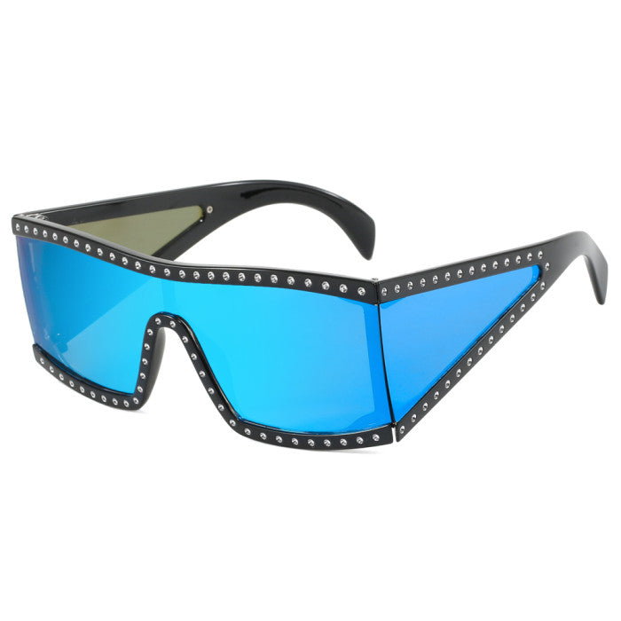 Glitter Girl Oversized Sunglasses -blue