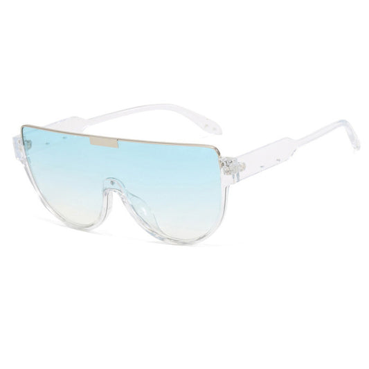 Womens Trendy Shield sunglasses - light blue