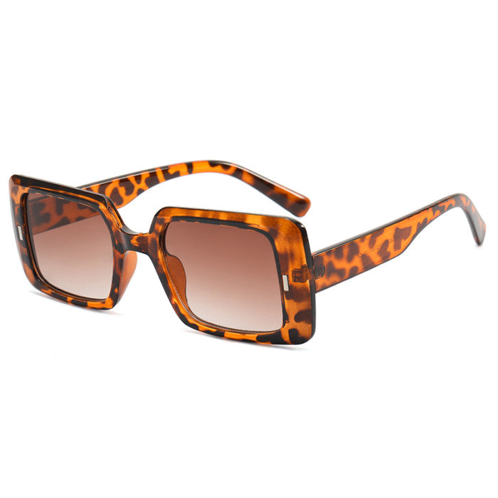 Baddie small frame square sunglasses- animal print