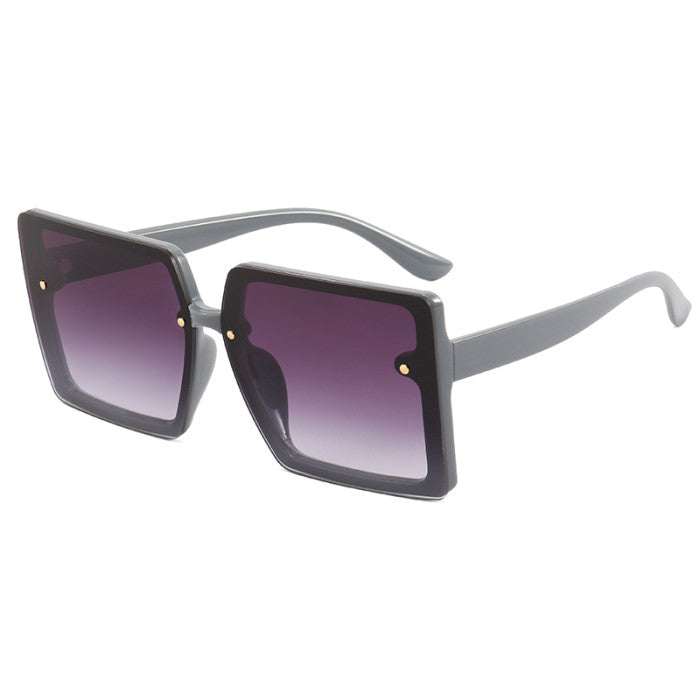 Oversized Box Frame Sunglasses- black