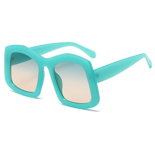 Women's irregular Oversized Sunglasses- teal