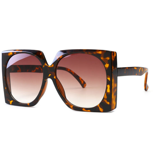 Bossy Square Oversized Sunglasses- Animal Print