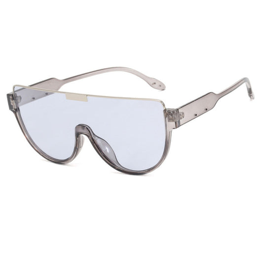 Womens Trendy Shield sunglasses - silver