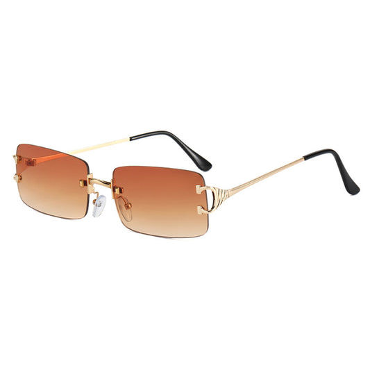 Mens Luxury rimless sunglasses - brown