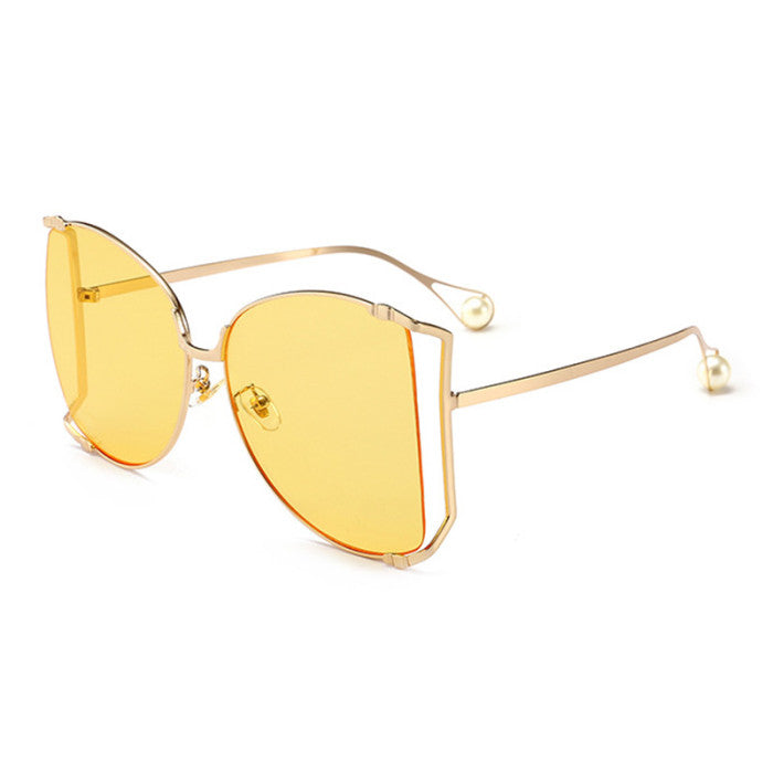 Womens Designer like Oversized sunglasses- yellow