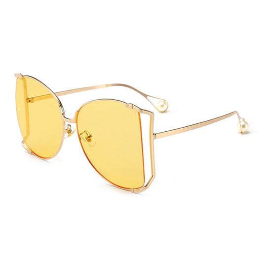 Womens Designer like Oversized sunglasses- yellow