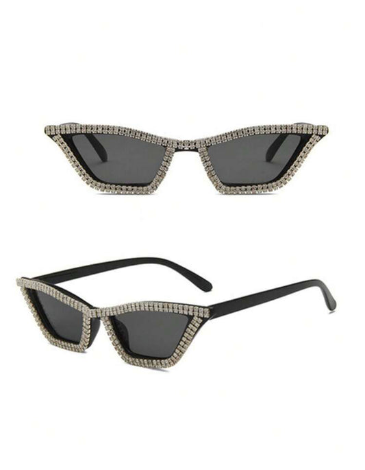 New cateye extra bling sunglasses- silver