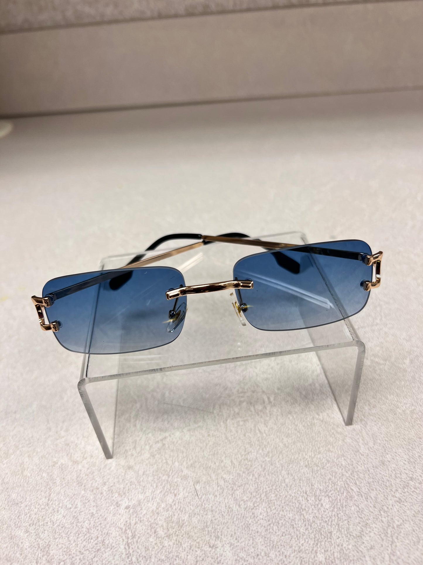 Mens Luxury rimless sunglasses - blue