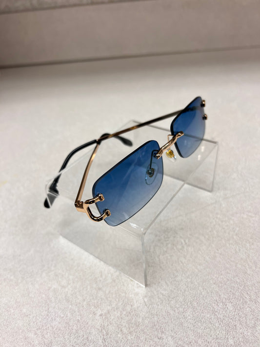 Mens Luxury rimless sunglasses - blue