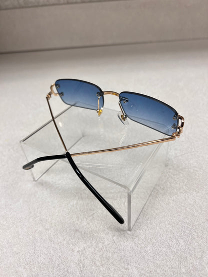 Mens Luxury rimless sunglasses - blue