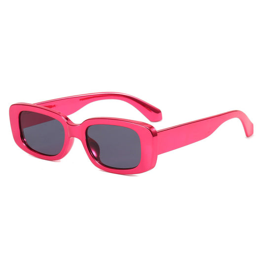 Metallic red small frame sunglasses